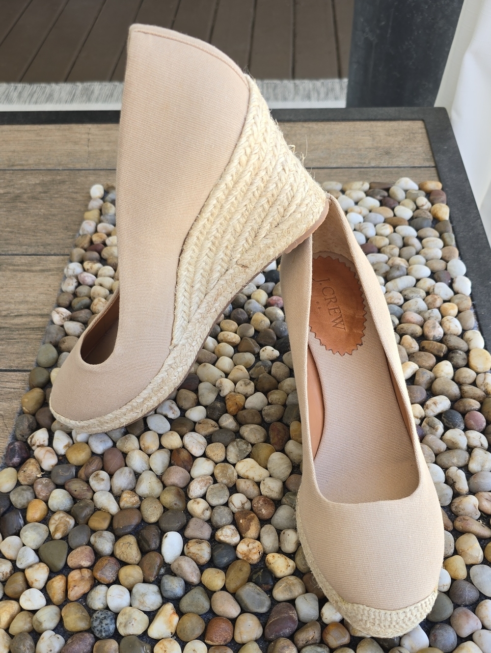 NWOT J. Crew Canvas Espadrille Wedges Size 8